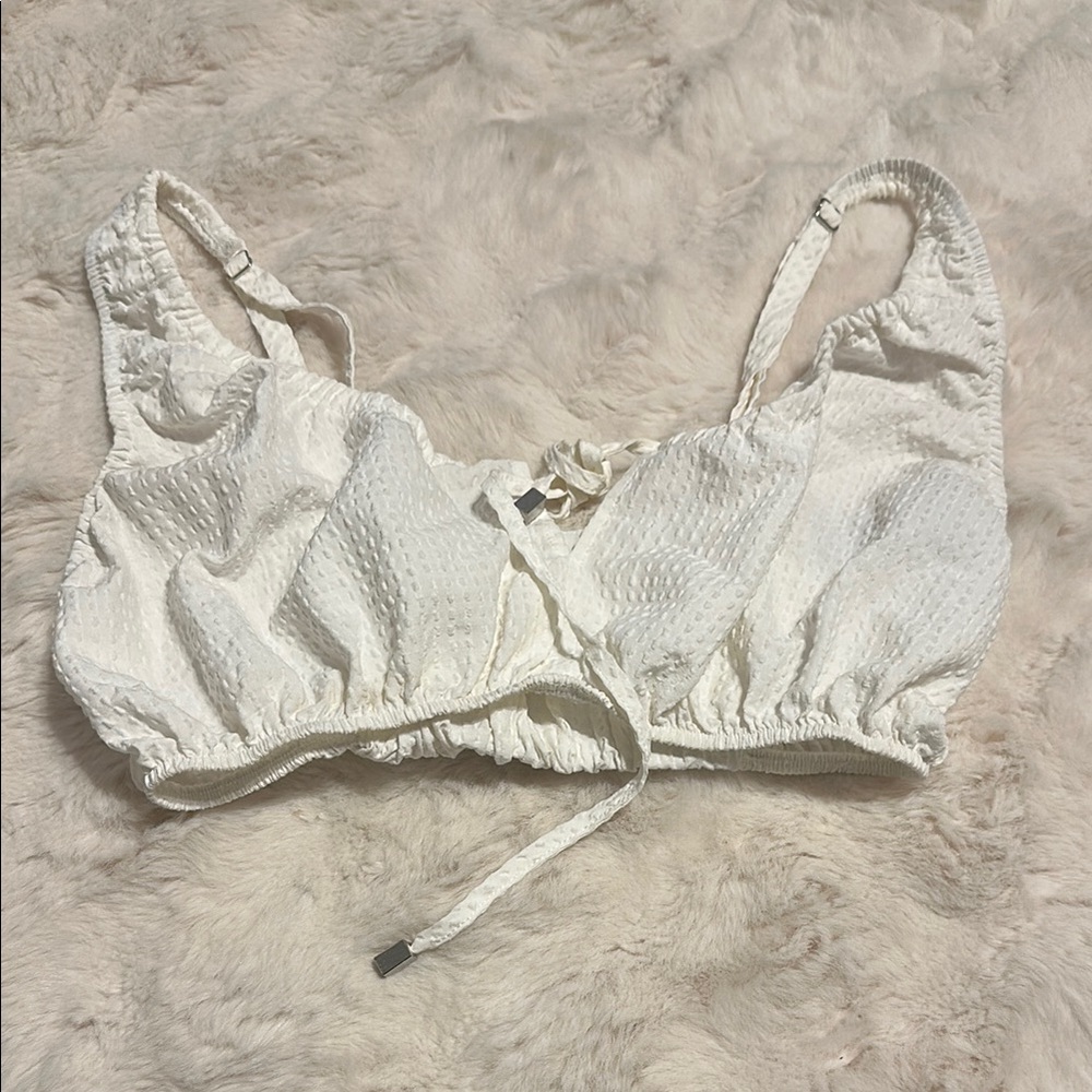 Zara White Ruched Bralette Intimates